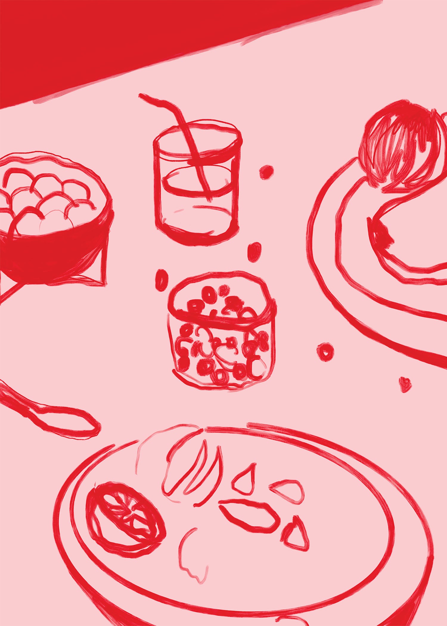 fruits and wine - red