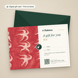 Digital Peléton gift card, print at home: card with artwork, amount, To and From