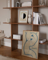 Posters by the bookshelf